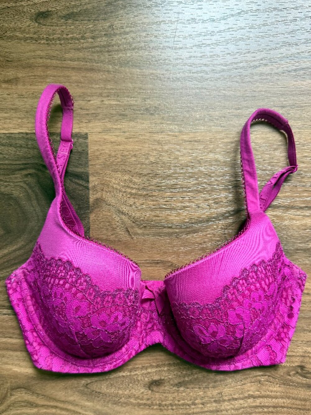 VICTORIA’S SECRET Body by Victoria Lined Demi Lace Bra, Burgundy - 32DD